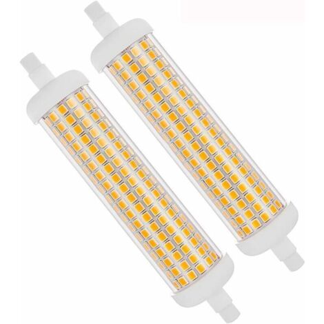 Lot de 2 ampoules LED R7s 118 mm à intensité variable blanc chaud 3000 K 20 W équivalent à 100 W AC 230 V 2000 lm J Type 180 °
