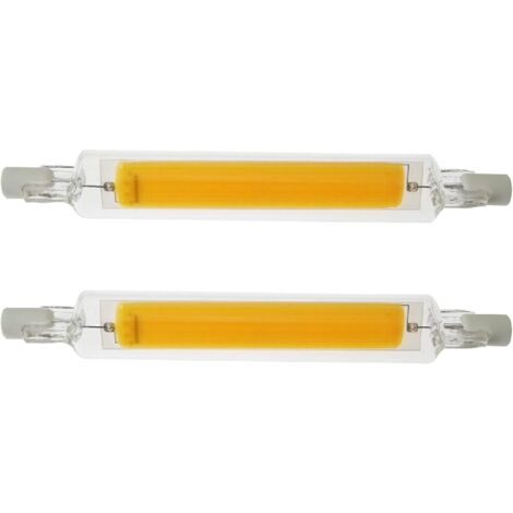 Lot de 2 ampoules LED R7S 118 mm, équivalent halogène, type J, 20 W, 120 V, culot R7S à double extrémité, projecteur halogène de type J, angle de faisceau de 360 ​​degrés, éclairage paysager, blanc ch