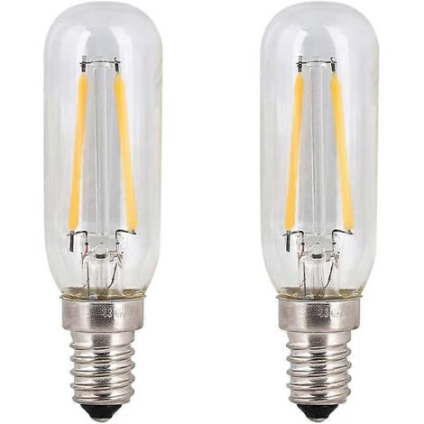 Lot de 2 ampoules LED SES 4W pour hotte aspirante, culot E14 blanc froid 6000K, filament tubulaire T25, équivalent à une ampoule incandescente 40W, culot à vis Edison, non dimmables-AquaForge