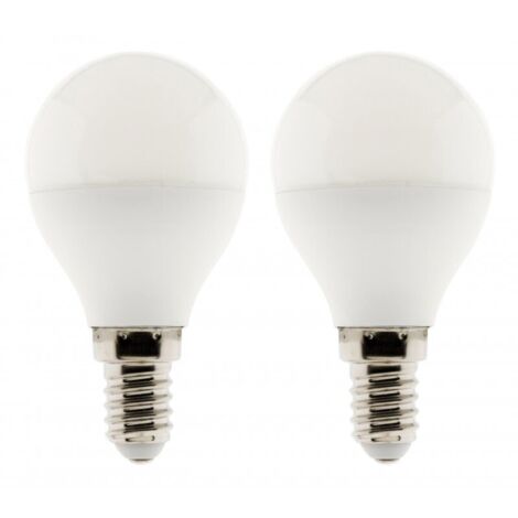 Lot de 2 ampoules LED sphériques 5W E14 2700K 400 Lumens Elexity