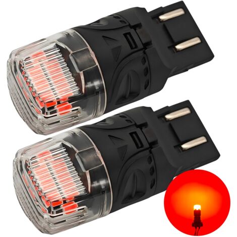 Lot de 2 ampoules LED W21/5W 7443 12V CANBUS 1800lm rouge