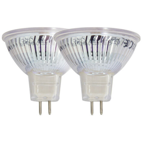 Lot de 2 ampoules SMD LED Spot MR16, culot GU5.3, 345 Lumens, conso. 5W (eq. 35W), 2700K, Blanc chaud