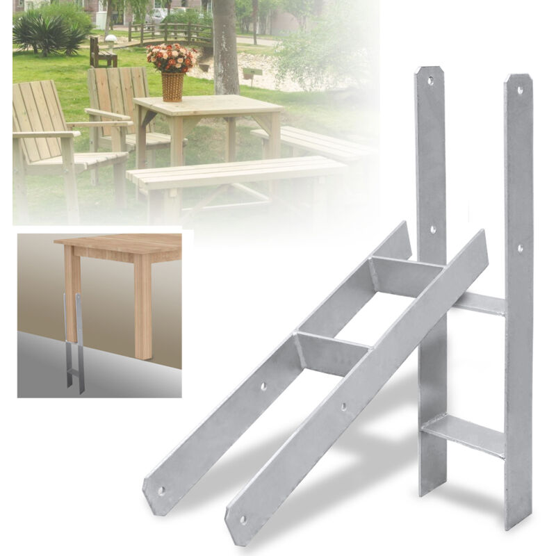 Jopassy - Lot de 2 ancres de poteau en h - 9 x 9 mm