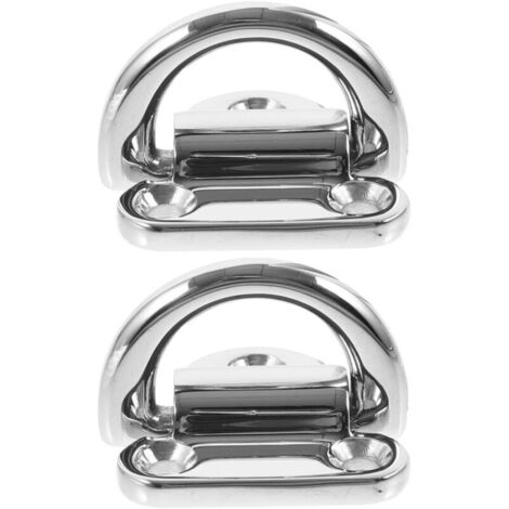 Lot de 2 Anneaux Acier Inoxydable 316 6 Mm, Crochets D'arrimage pour Remorque et Bateau, Accessoires Robustes pour Sangles D'arrimage et Fixation sur Surface, pour Navigation