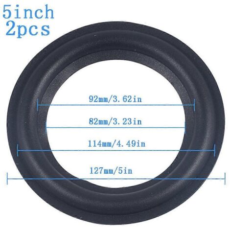 Lot de 2 anneaux en mousse pour haut-parleur, réparation de la suspension - 5 pouces - Diamètre extérieur 127 mm