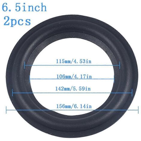 Lot de 2 anneaux en mousse pour haut-parleur, réparation de la suspension - 6,5 pouces - Diamètre extérieur 156 mm