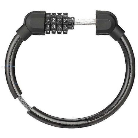 Lot de 2 antivols à code 4 chiffres pour vélo, trottinette, moto, skateboard, clôture, échelle (noir, à l'unité) - Antivol à câble pour vélo, scooter, moto, skateboard, clôture, échelle (noir, à l'uni
