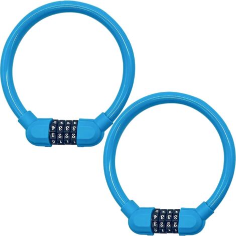 Lot de 2 antivols de vélo à code 4 chiffres