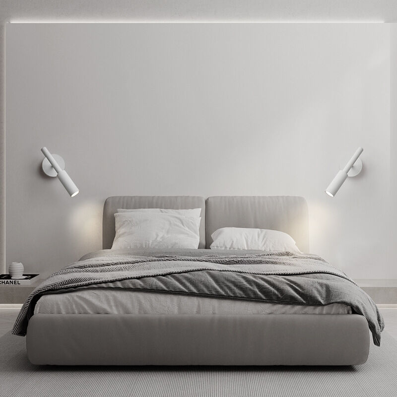 Wottes - Lot de 2 Applique Murale led 5W Interieur Lampe de Chevet Murale Blanc Liseuse de Chevet Rotatif Lumière Variable à Trois Couleurs