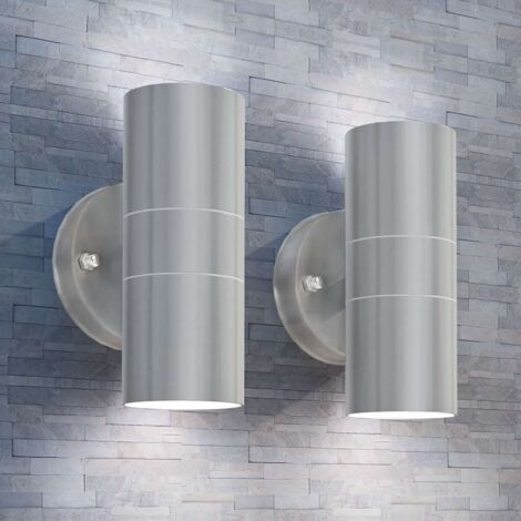 Lot de 2 Applique murale LED d'extérieur，Lampe Murale，Applique lumineuse Acier inoxydable haut bas VDVM637610