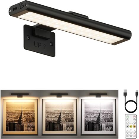 Lot de 2 Applique Murale LED, Rechargeable USB-C, Télécommande, 3 Températures, Mémoire, Pour Tableau