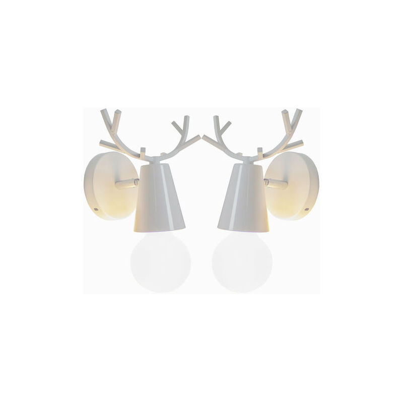 Lot de 2 Applique Murale Rétro Vintage E27 Luminaire Plafonnier Industriel en Bois Métal Réglable Lampe Murale Interieur avec Interrupteur Applique