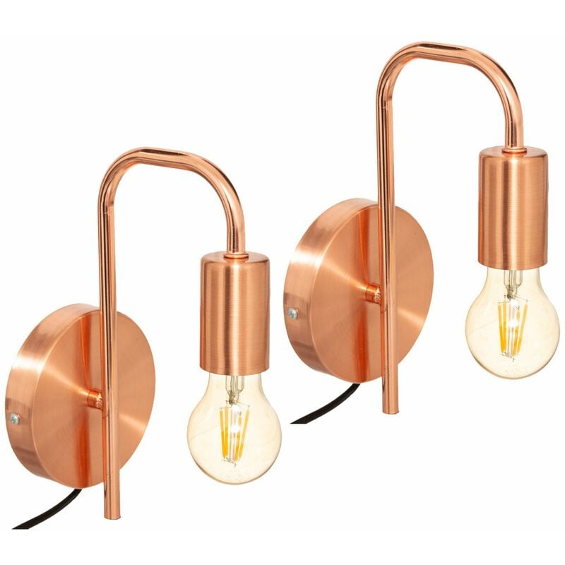 Lot de 2 Appliques murales en métal Cuivre h 25 cm Atmosphera