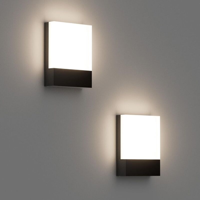 Lot de 2 appliques murales LED 18 W, blanc neutre 4 500 K, IP65, 1 500 lumens