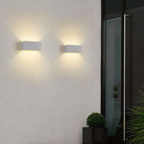 Lot de 2 appliques murales LED blanches étanches, angle réglable, lumière blanche, ampoule G9, convient pour couloir, balcon