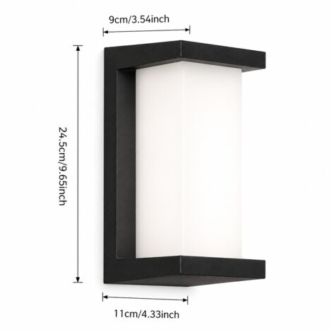 Lot de 2 appliques murales LED extérieures blanc chaud, IP65 étanche, applique murale, lumière Up et Down moderne pour jardin, terrasse, balcon et mur extérieur