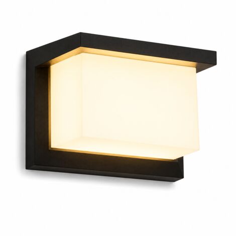 Lot de 2 appliques murales LED extérieures, blanc chaud, IP65 étanche, sans détecteur de mouvement, luminaire extérieur moderne pour jardin, terrasse, balcon et façade
