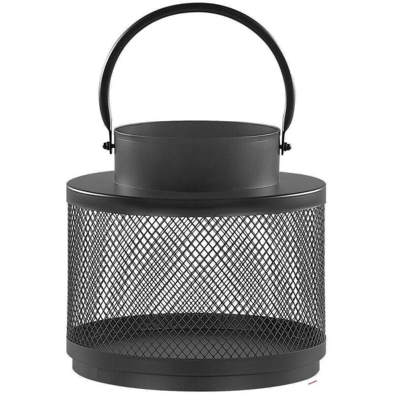 Beliani - Lanterne Industrielle en Acier Noir Porte Bougies Décorative 19 cm Yamdena