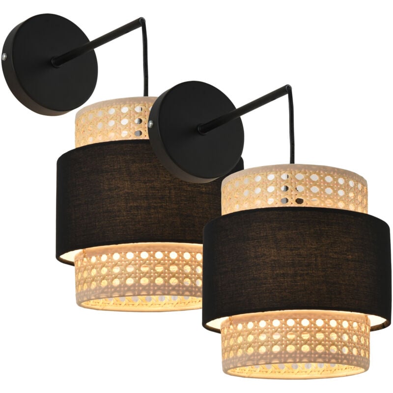 Lux.pro - Lot de 2 appliques murales Southampton E14 noir beige