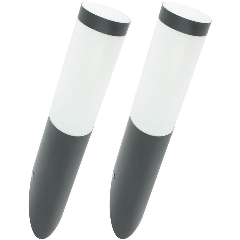 Lot de 2 Appliques murales valente Gris Anthracite extérieure E27