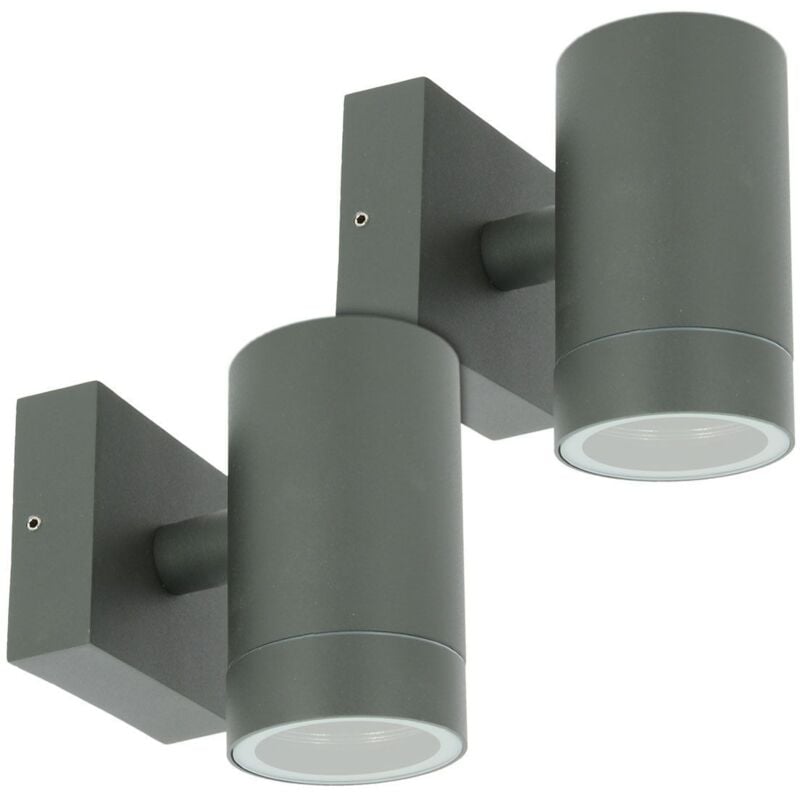 Lot de 2 Appliques VENICE Anthracite extérieure Simple Faisceau GU10 IP54