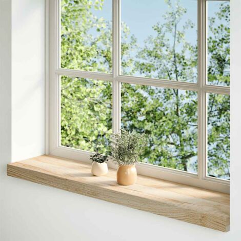 Lot de 2 Appuis de fenêtre,Rebord de fenêtre non traité 100x20x2cm bois chêne massif CFW38295