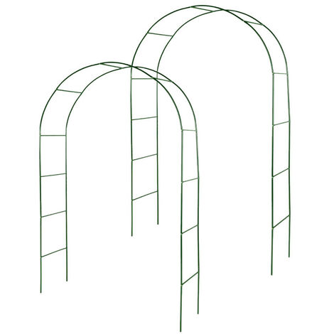 Oxeo – Lot de 2 arches de jardin en acier laqué – Résistantes aux intempéries – Hauteur 240 cm – Largeur 140 cm – Pour plantes grimpantes
