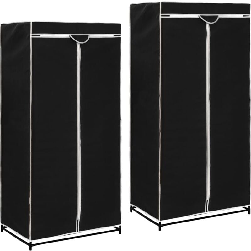 Maison Chic - Lot de 2 Armoires de rangement Garde-robes Armoire de chambre Noir 75x50x160 cm 62752