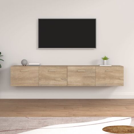 Lot de 2 Armoires murales Étagères Murale  Meubles de rangement Chêne sonoma 100x36,5x35 cm 48600