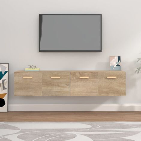 Lot de 2 Armoires murales Étagères Murale  Meubles de rangement Chêne sonoma 80x35x36,5 cm Bois 39057