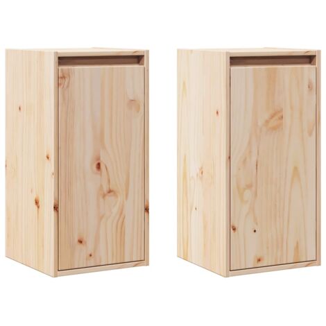 Lot de 2 Armoires murales Salon,Meuble bas de Rangement,Meuble TV 30x30x60 cm Bois de pin massif -27986