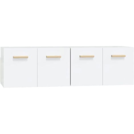 Lot de 2 Armoires murales Salon,Meuble bas de Rangement,Meuble TV Blanc 60x36,5x35 cm Bois d'ingénierie -39881