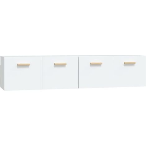 Lot de 2 Armoires murales Salon,Meuble bas de Rangement,Meuble TV Blanc 80x35x36,5 cm Bois d'ingénierie -29865