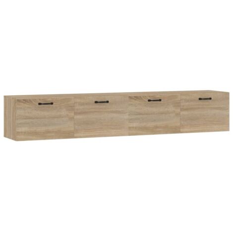Lot de 2 Armoires murales Salon,Meuble bas de Rangement,Meuble TV Chêne sonoma 100x36,5x35 cm -58675
