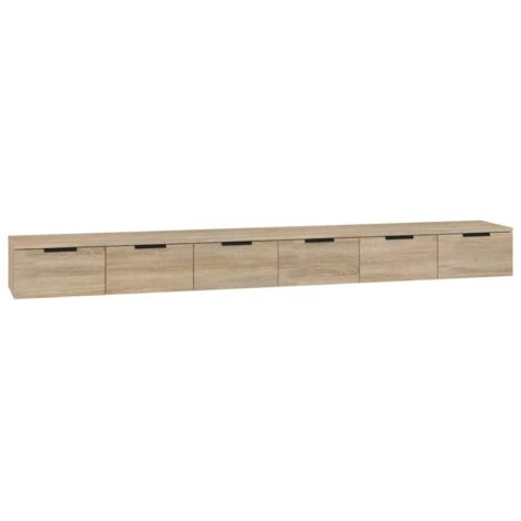 Lot de 2 Armoires murales Salon,Meuble bas de Rangement,Meuble TV Chêne sonoma 102x30x20 cm -52960