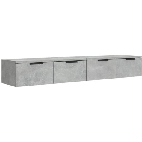 Lot de 2 Armoires murales Salon,Meuble bas de Rangement,Meuble TV Gris béton 68x30x20 cm Bois d'ingénierie -52566