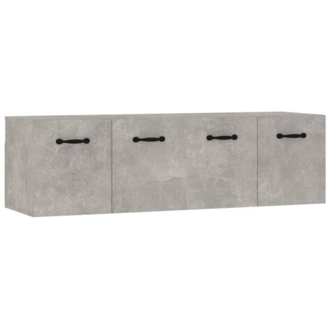 Lot de 2 Armoires murales Salon,Meuble bas de Rangement,Meuble TV Gris béton 80x35x36,5cm Bois d'ingénierie -48562