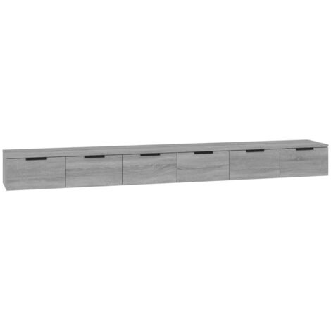Lot de 2 Armoires murales Salon,Meuble bas de Rangement,Meuble TV Sonoma gris 102x30x20cm Bois d'ingénierie -65227