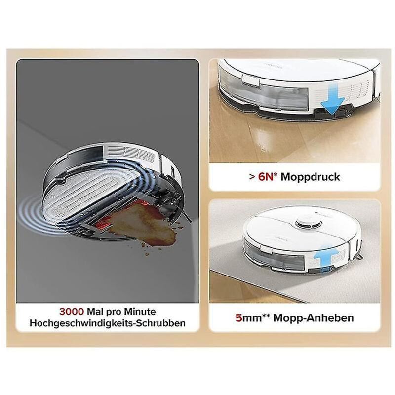 Lot de 2 aspirateurs robot S8 avec double brosse texturée pour éviter les obstacles légers