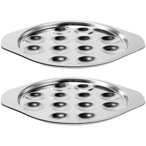 Lot de 2 assiettes de service en forme d'escargot, résistantes à la chaleur, pour champignons et escargots, en acier inoxydable.