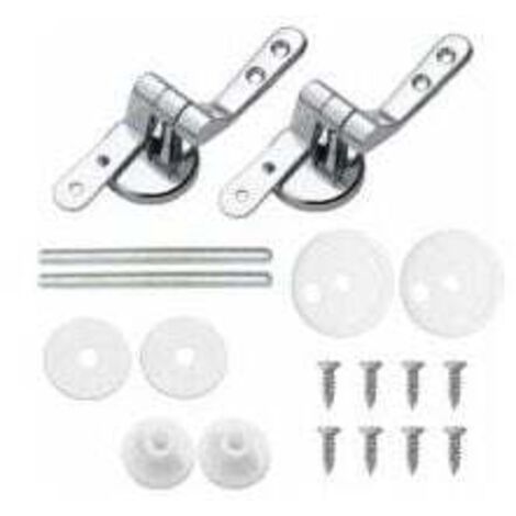 Lot de 2 Attaches Charnière Abattant WC - Charnières de Rechange pour Lunette de Toilette avec Fixations en Alliage - Multicouleur