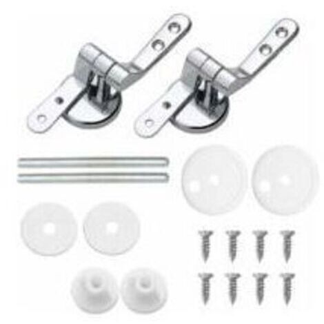 Lot de 2 Attaches Charnière Abattant WC  - Charnières de Rechange pour Lunette de Toilette avec Fixations en Alliage - Multicouleur