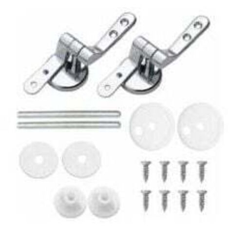 Lot de 2 Attaches Charnière Abattant WC - Charnières de Rechange pour Lunette de Toilette avec Fixations en Alliage - Multicouleur