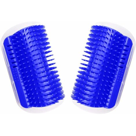 Lot de 2 Auto-Toilett Chat,Brosse d'Angle Chat Brosse Chat Mural Avec Herbe à Chat Pour Massage et Epilation