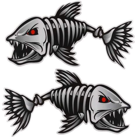 Lot de 2 Autocollants en Vinyle pour Poisson Motif Kayak
