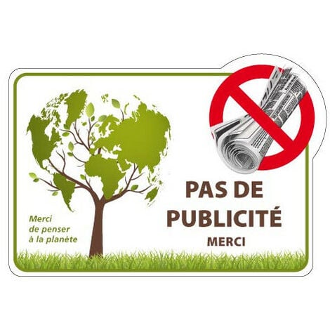 Lot de 2 AUTOCOLLANTS PAS DE PUBLICITE (G1301)