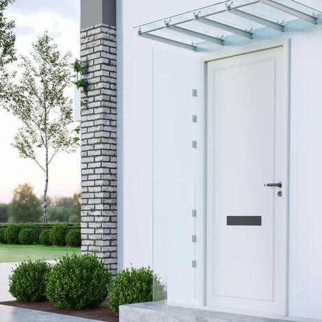 Lot de 2 Auvents de porte Marquises de porte | Transport Verre trempé 53985 - Transparent