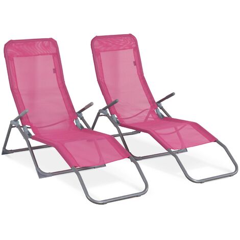 Lot de 2 bains de soleils pliants - Levito