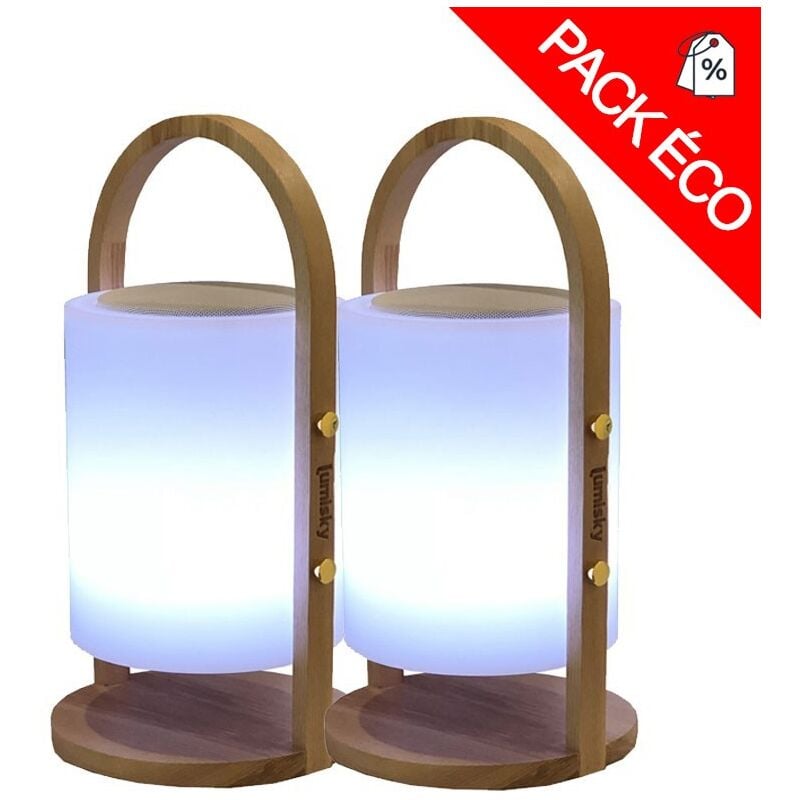 Lumisky - Lot de 2 baladeuses lumineuses et musicales rechargeables woody play ®