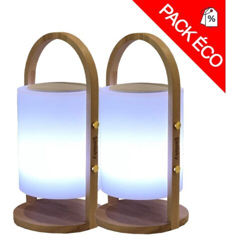 Lot de 2 baladeuses lumineuses et musicales rechargeables WOODY PLAY Lumisky®